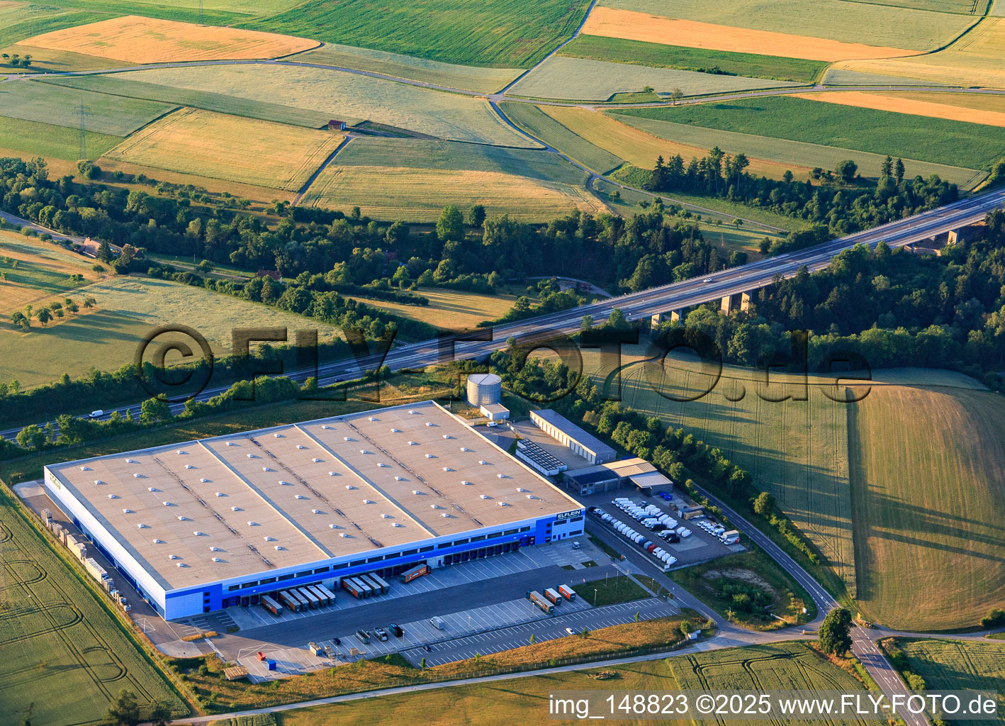 Aerial photograpy of Elflein E-Mobility Logistics Rottweil GmbH in the district Trichtingen in Epfendorf in the state Baden-Wuerttemberg, Germany