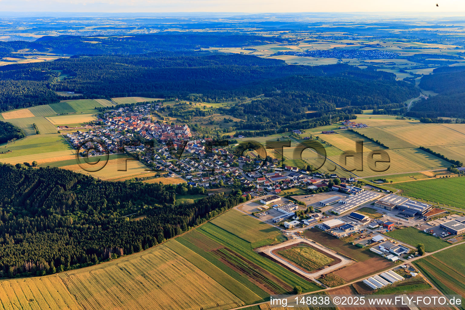 View of the town from the south in the district Binsdorf in Geislingen in the state Baden-Wuerttemberg, Germany