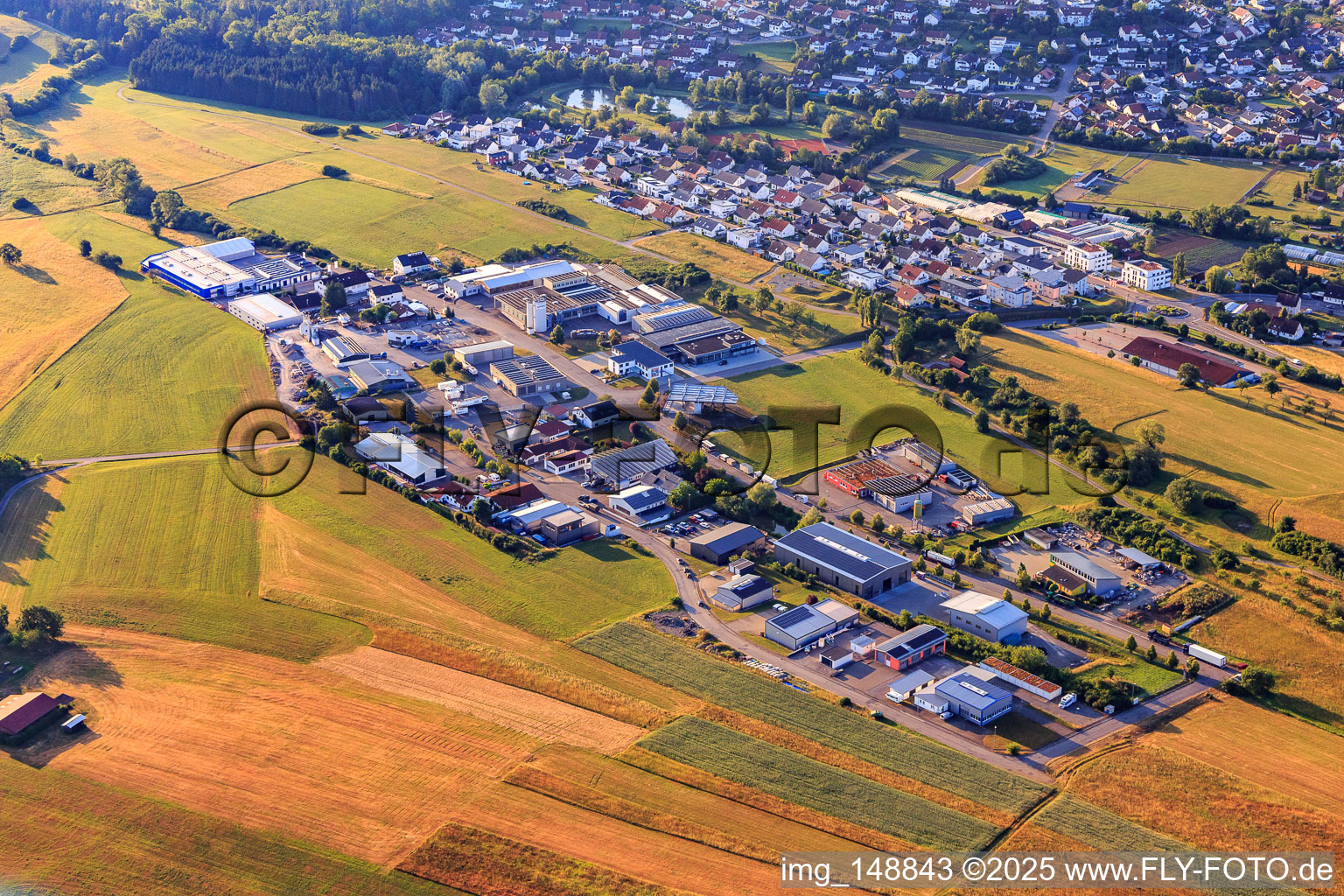 Siemensstraße industrial area with ESC GmbH, Techso GmbH and SF Schmid GbR Garden and Landscape Construction in Geislingen in the state Baden-Wuerttemberg, Germany