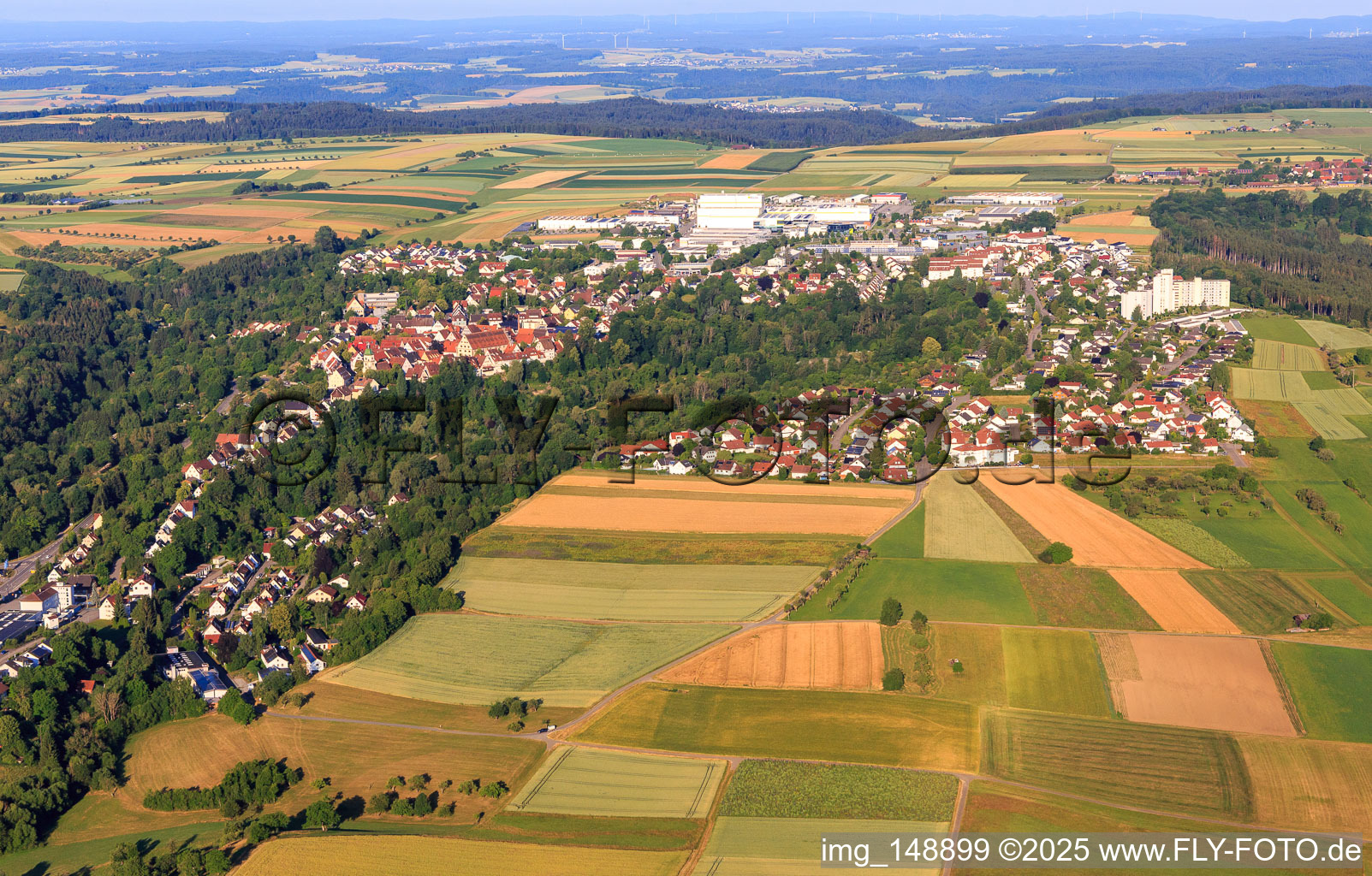 View of the town from the east in Rosenfeld in the state Baden-Wuerttemberg, Germany