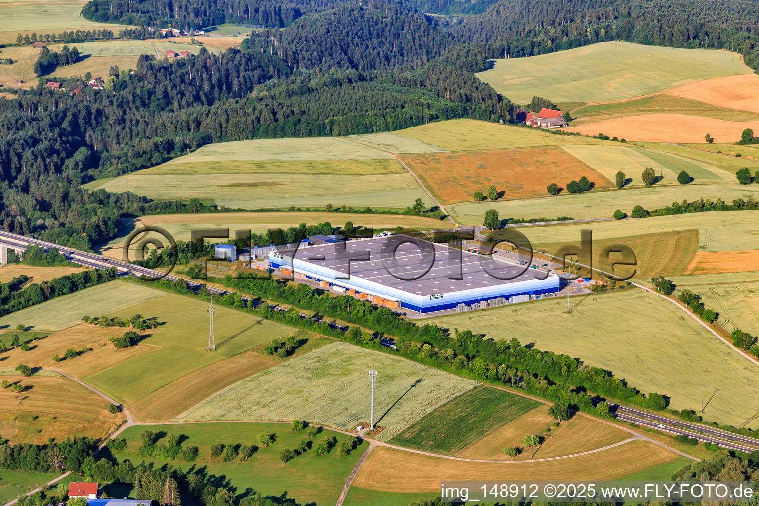 Oblique view of Elflein E-Mobility Logistics Rottweil GmbH in the district Trichtingen in Epfendorf in the state Baden-Wuerttemberg, Germany