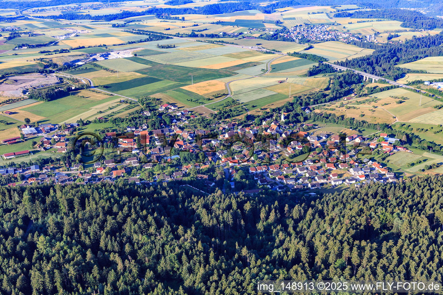 Village view from the north in the district Trichtingen in Epfendorf in the state Baden-Wuerttemberg, Germany