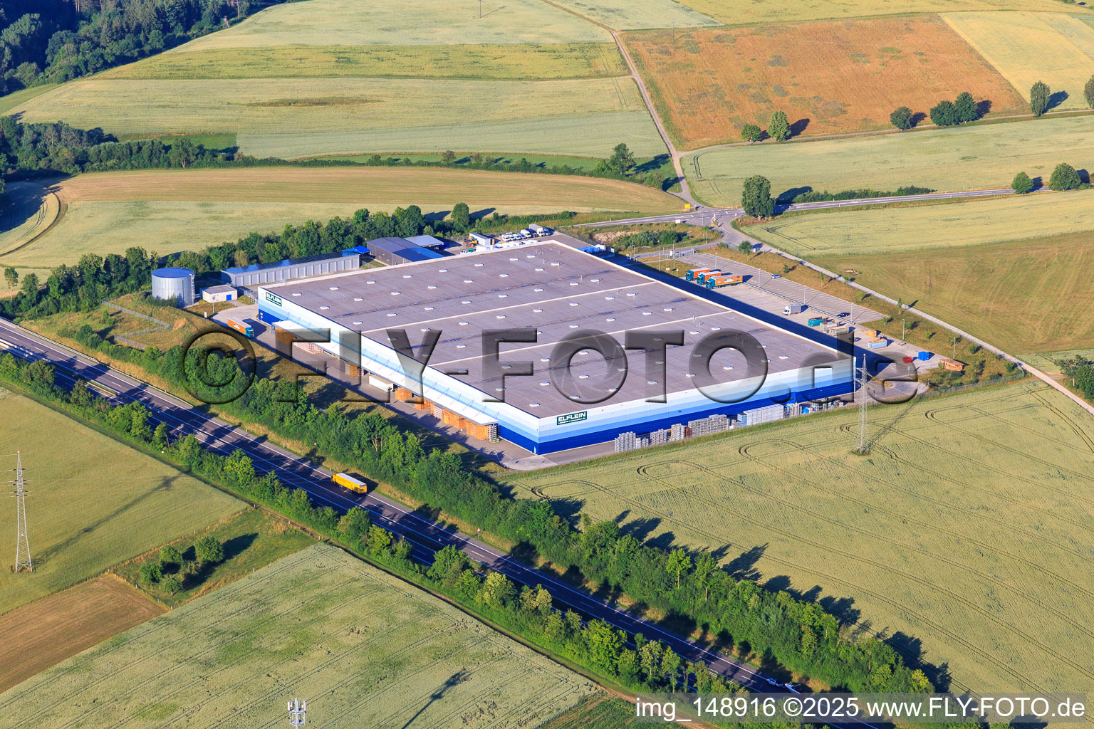 Elflein E-Mobility Logistics Rottweil GmbH in the district Trichtingen in Epfendorf in the state Baden-Wuerttemberg, Germany from above