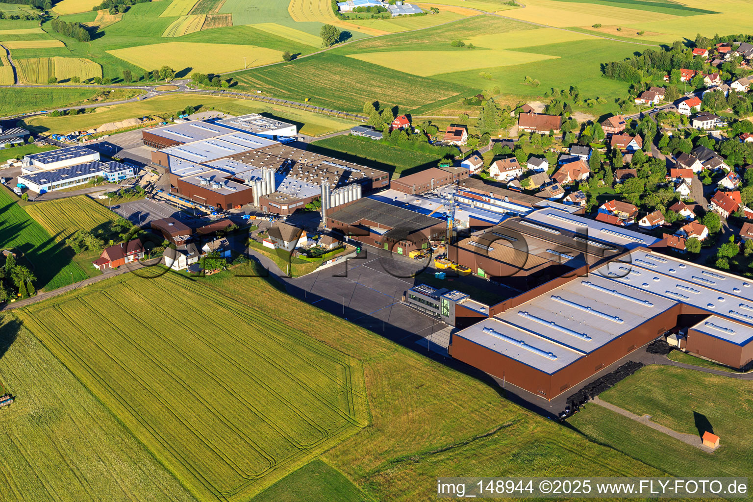 Industrial area Industriestraße with GFV Verschlusstechnik GmbH & Co. KG, SAIER Verpackungstechnik GmbH & Co. KG and SAIER Group in the district Peterzell in Alpirsbach in the state Baden-Wuerttemberg, Germany