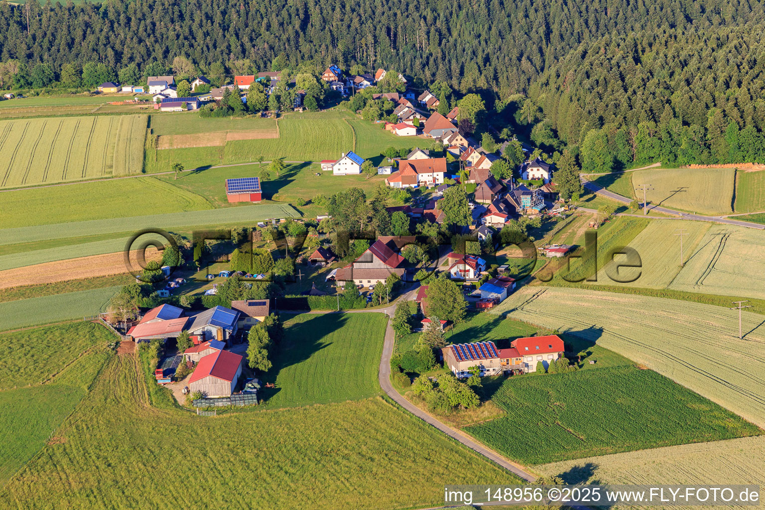 Village view from the west in the district Busenweiler in Dornhan in the state Baden-Wuerttemberg, Germany