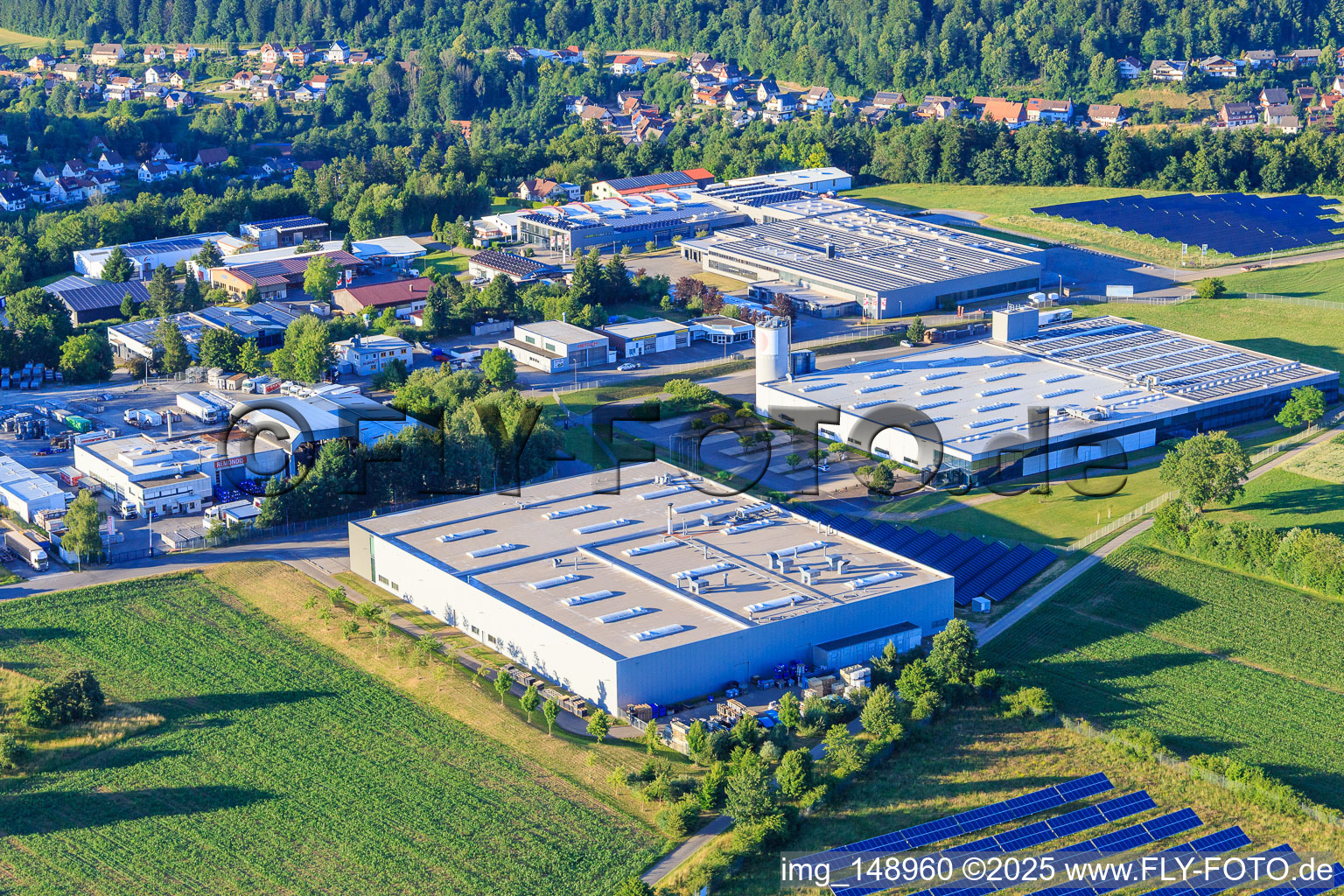 Oberwiesachstraße industrial area with SuperAlloy Manufaktur GmbH and Dobergo GmbH & Co. KG in the district Betzweiler in Loßburg in the state Baden-Wuerttemberg, Germany