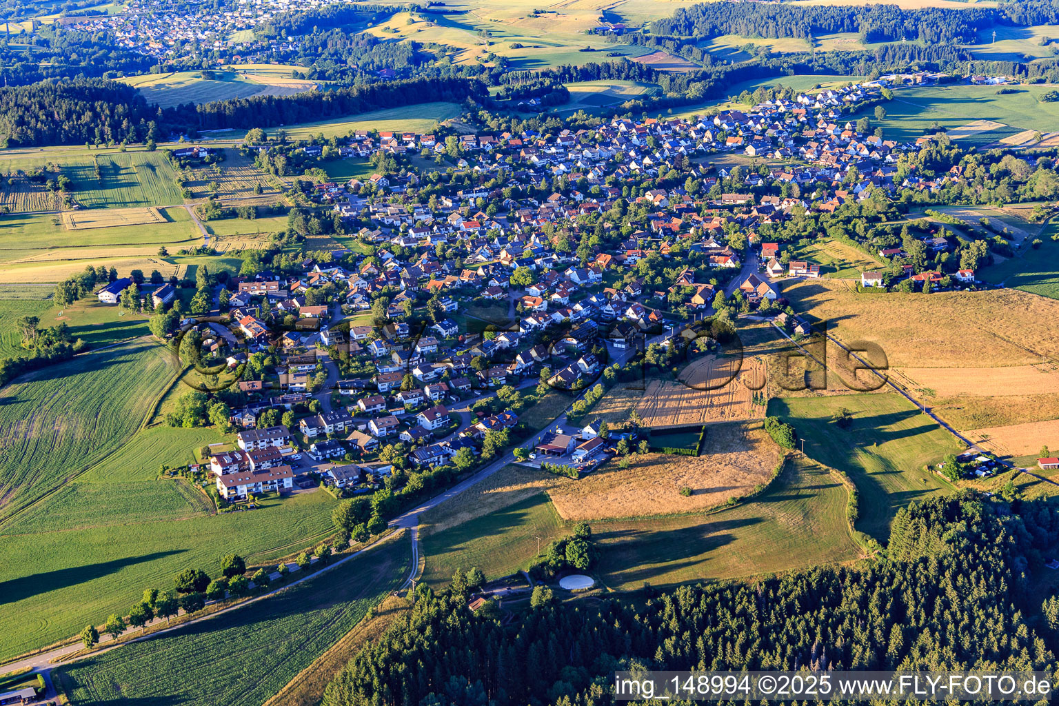 Village view from the southwest in the district Dietersweiler in Freudenstadt in the state Baden-Wuerttemberg, Germany