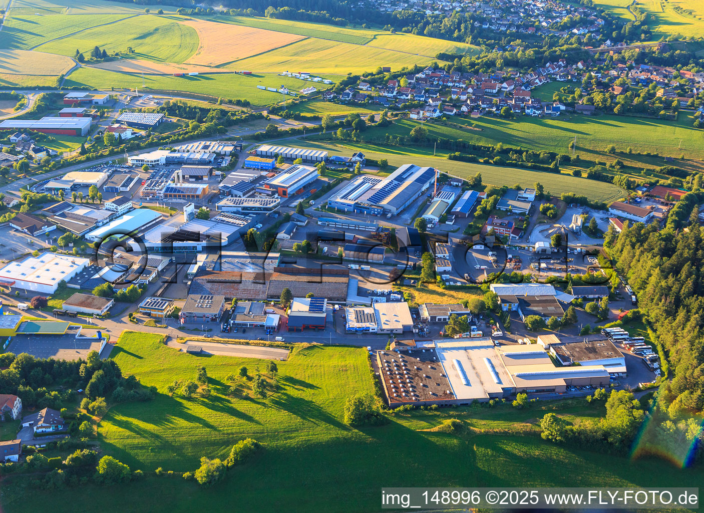 Alte Poststraße industrial area with ED surfaces and Wagner specialist center in the district Wittlensweiler in Freudenstadt in the state Baden-Wuerttemberg, Germany