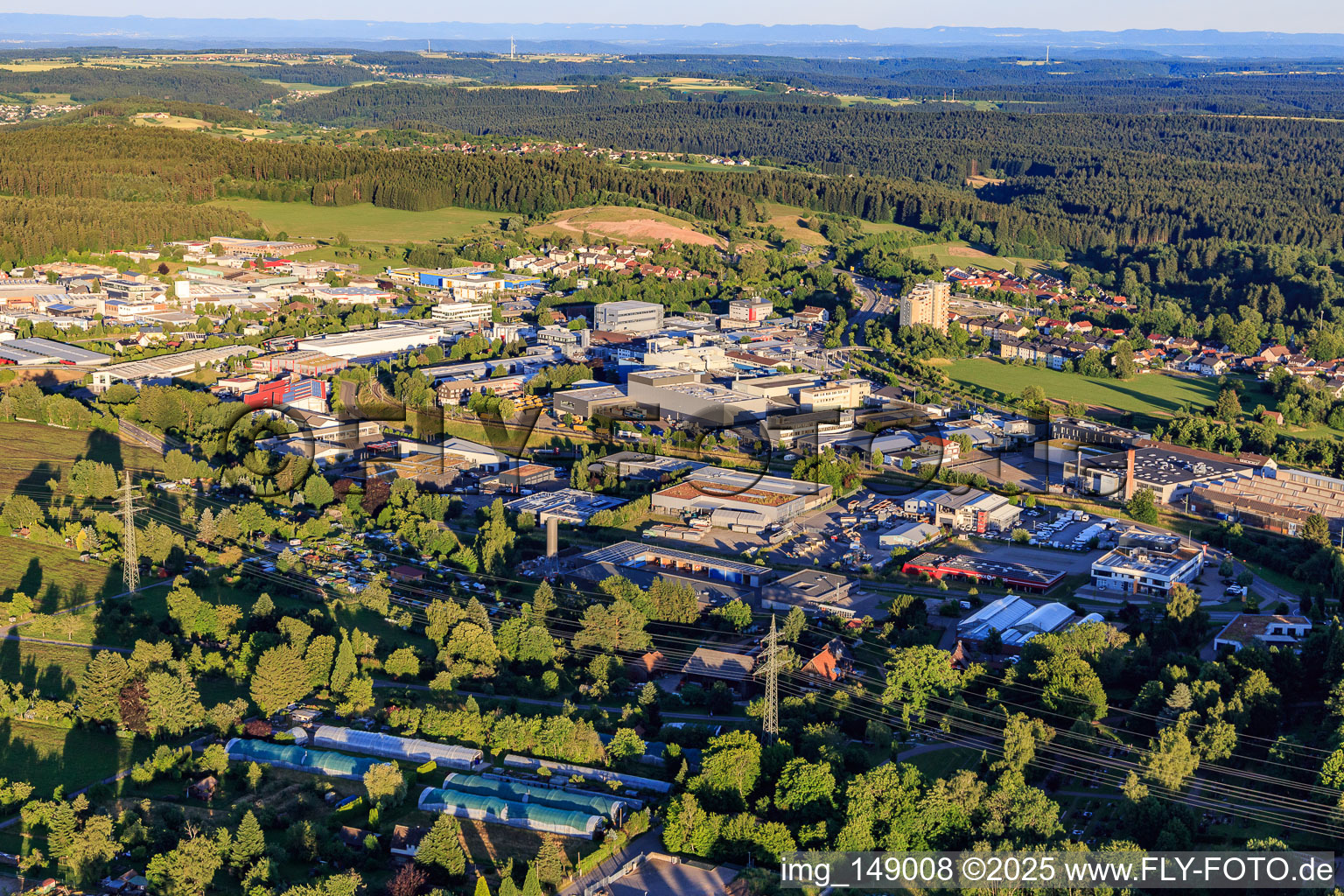 Industrial area in the east between B28 and B294 in Freudenstadt in the state Baden-Wuerttemberg, Germany