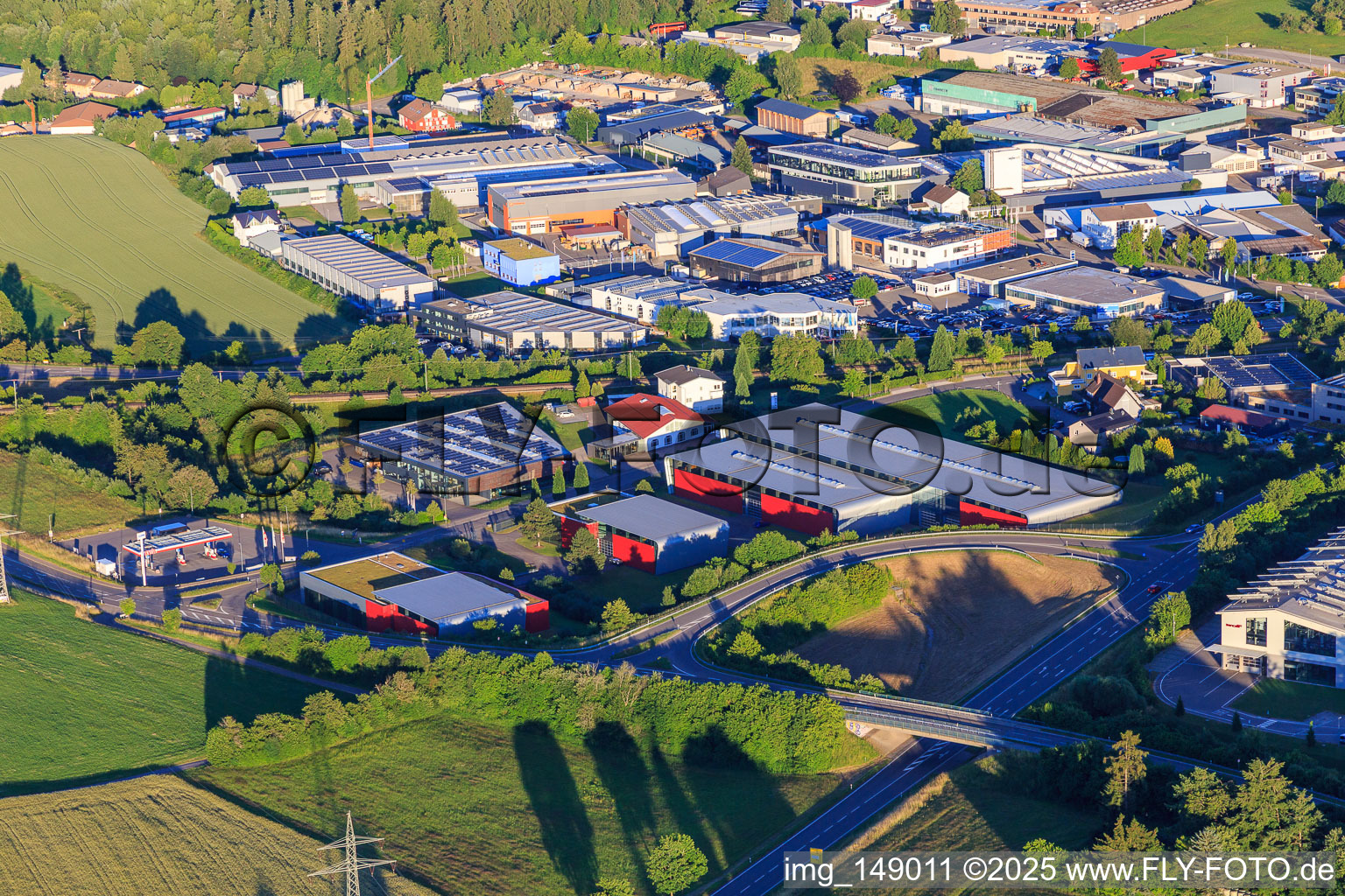 Wittlensweilerstraße industrial area with ISE Trading GmbH in the district Wittlensweiler in Freudenstadt in the state Baden-Wuerttemberg, Germany