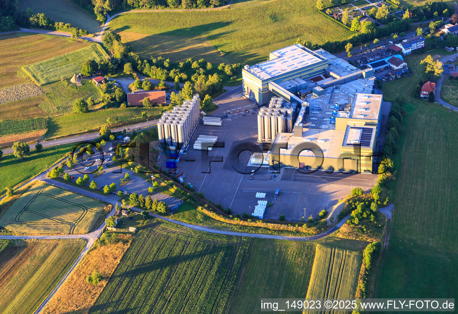 Aerial view of Sicht-pack Hagner GmbH in the district Hallwangen in Dornstetten in the state Baden-Wuerttemberg, Germany