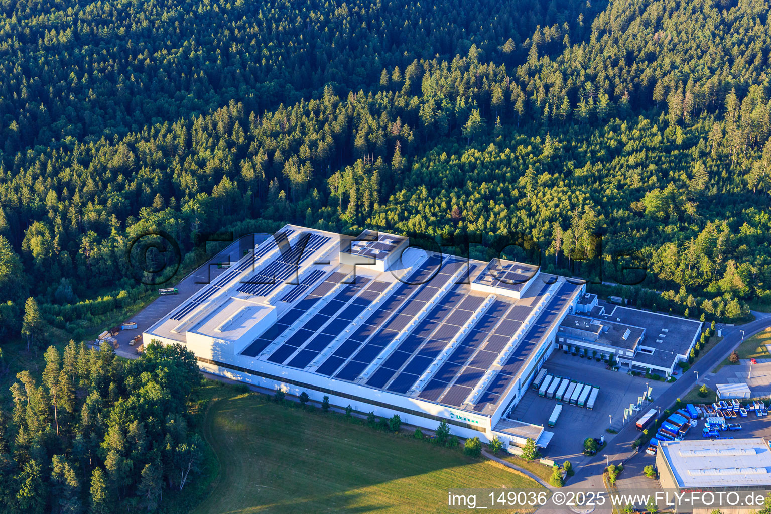 Aerial photograpy of Steel trading company Weinmann Aach AG in Dornstetten in the state Baden-Wuerttemberg, Germany