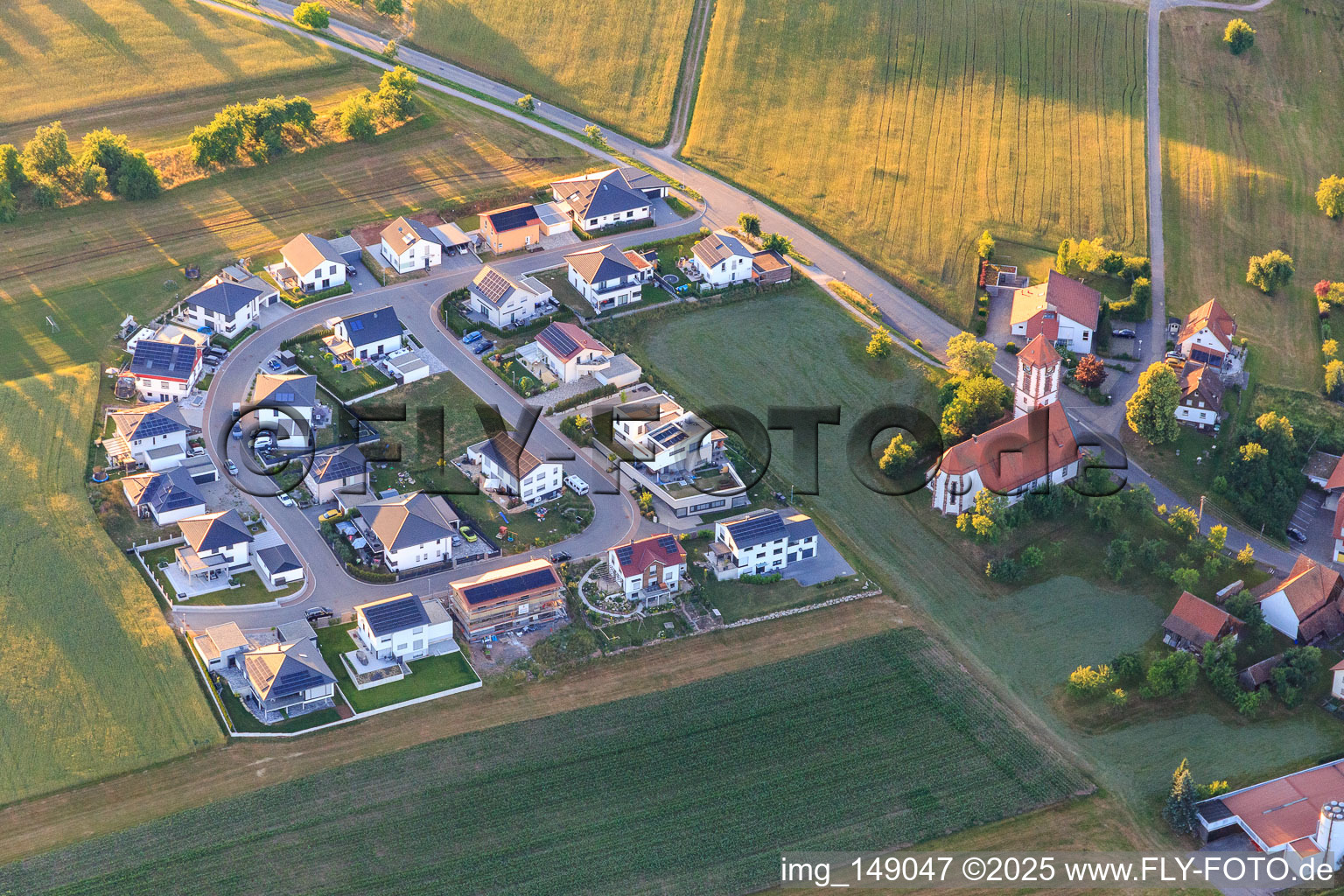 New development area Falkenweg at the Christuskirche in the district Tumlingen in Waldachtal in the state Baden-Wuerttemberg, Germany