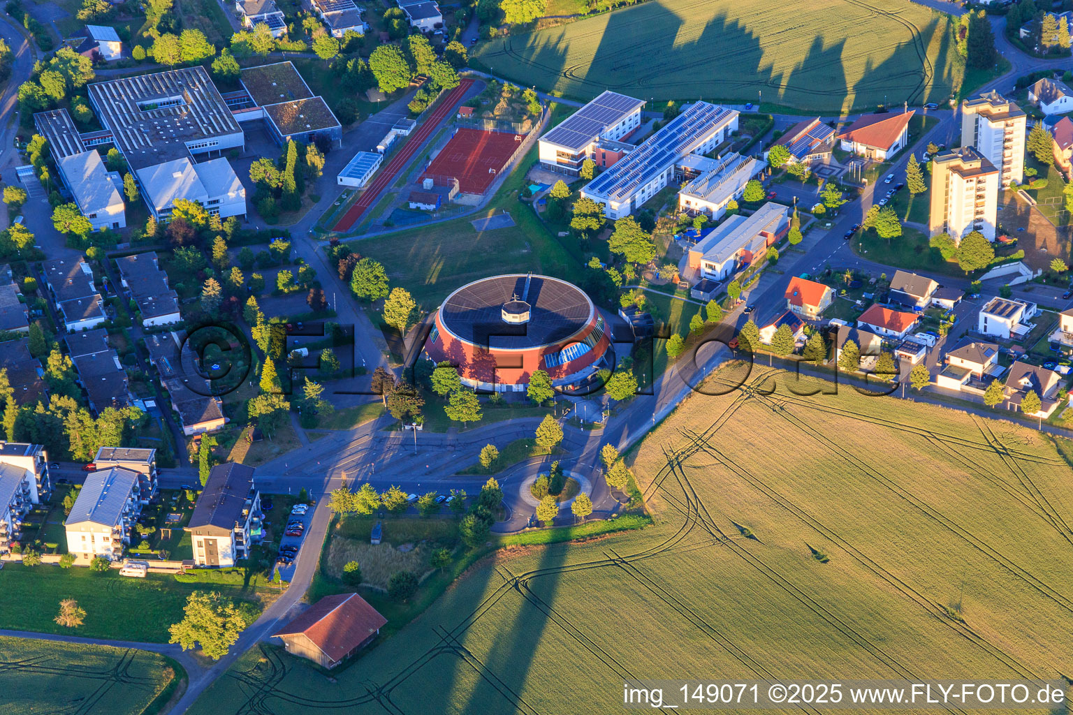 Round Hohenberghalle, Bishop Sproll Nursing Home and Bishop Sproll Nursing Home in Horb am Neckar in the state Baden-Wuerttemberg, Germany