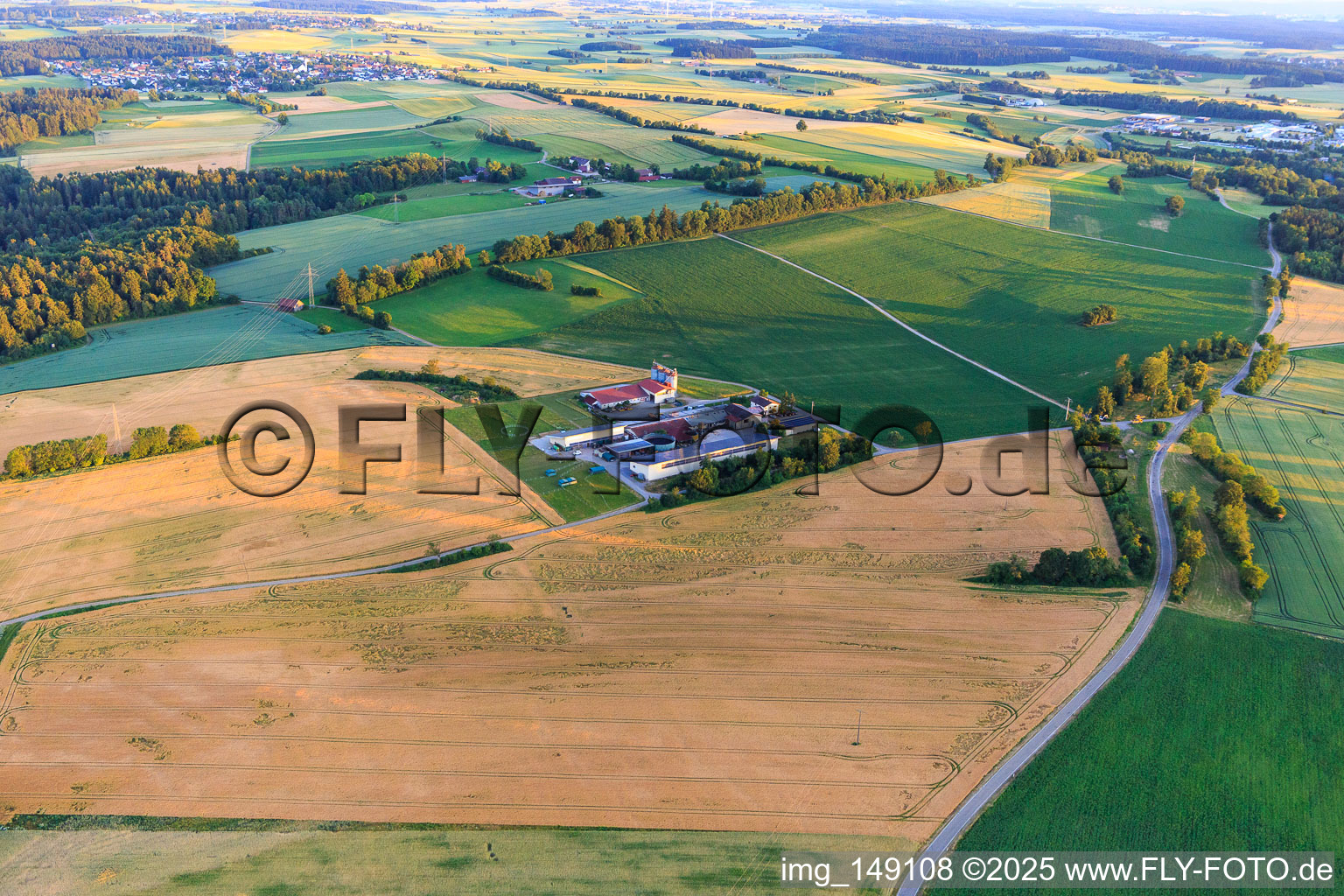 Aerial view of Ash farm by Krystyna Laskowski in Dornhan in the state Baden-Wuerttemberg, Germany