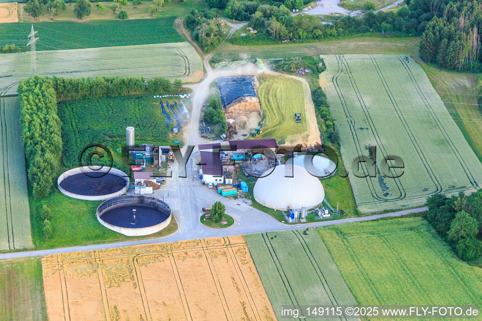 Biogas reactors in Dornhan in the state Baden-Wuerttemberg, Germany