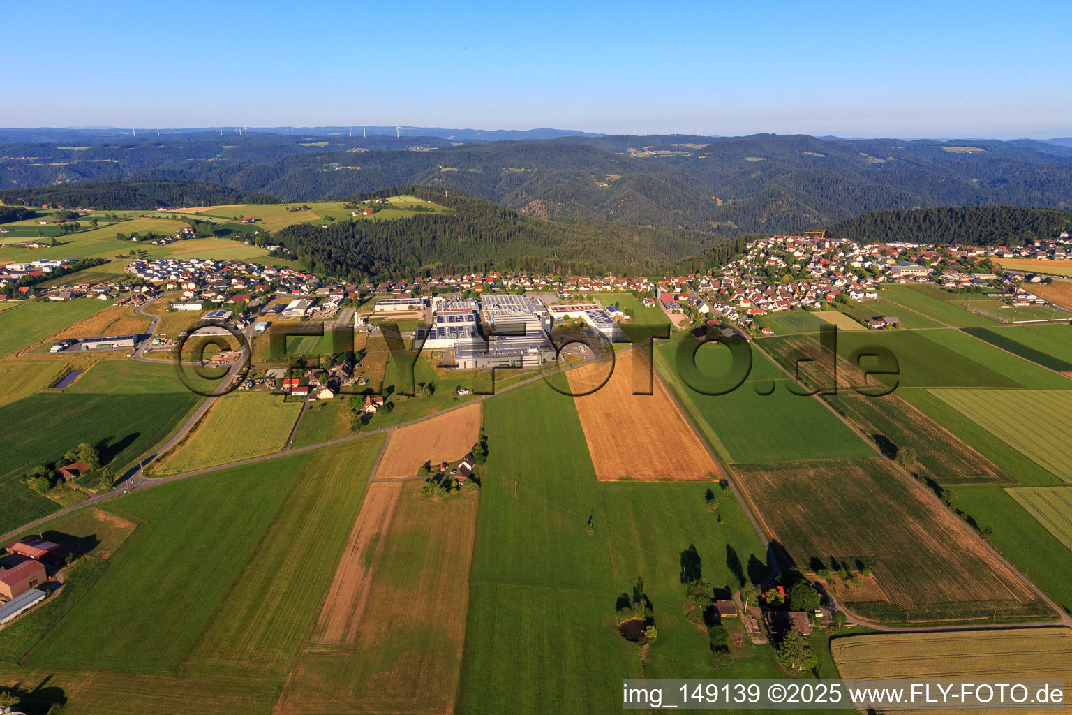 View of the town from the east in the district Vorderaichhalden in Aichhalden in the state Baden-Wuerttemberg, Germany