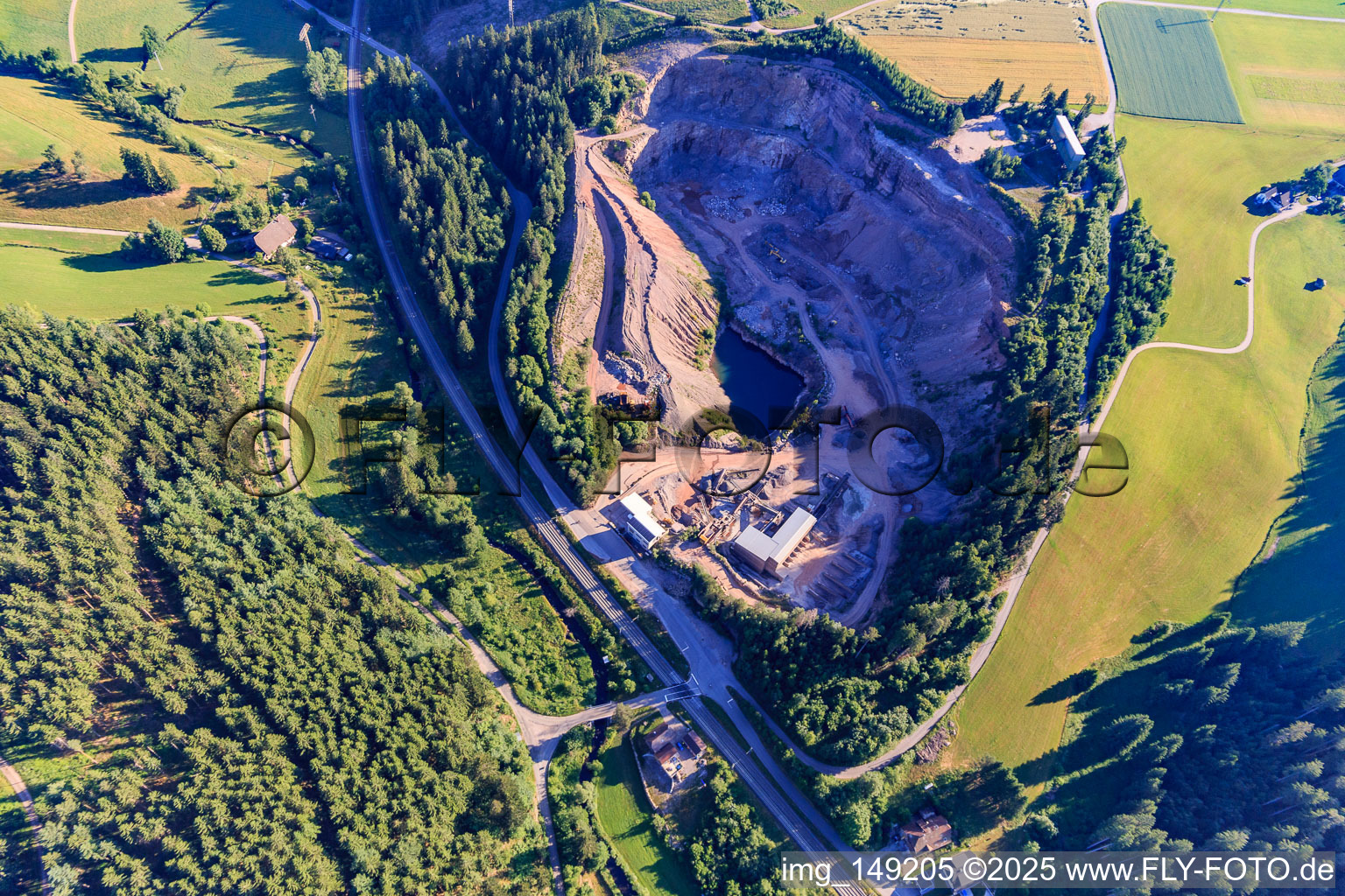 Quarry Villingen-Schwenningen of Hartsteinwerk Groppertal GmbH & Co. KG in the district Villingen in Villingen-Schwenningen in the state Baden-Wuerttemberg, Germany