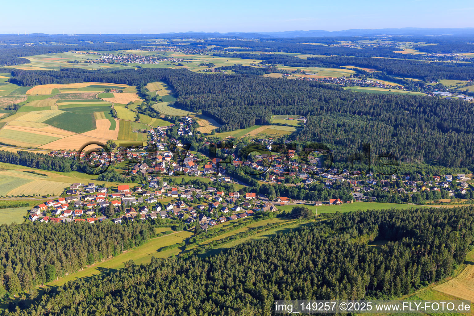 Village view from the southeast in the district Kappel in Niedereschach in the state Baden-Wuerttemberg, Germany