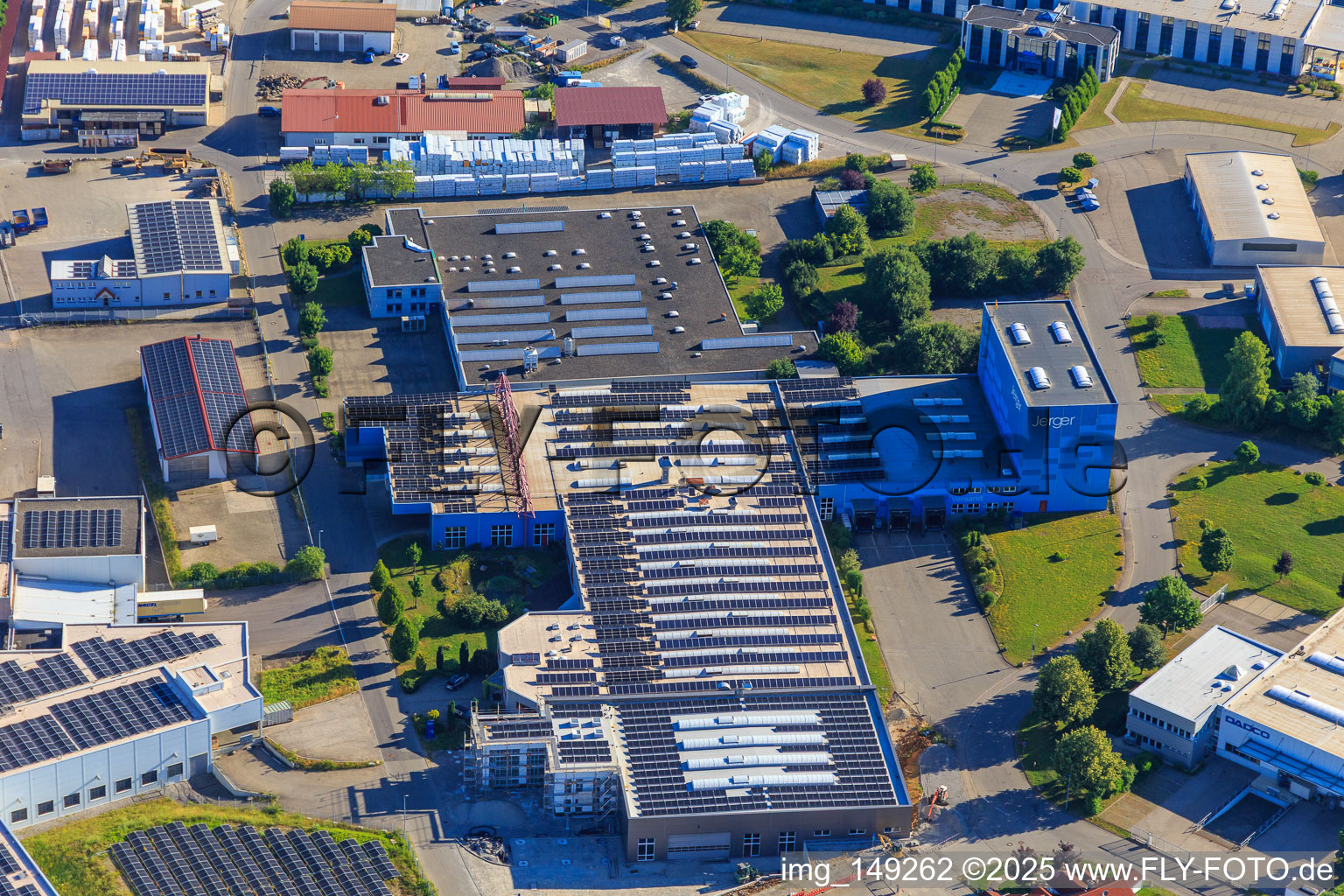 Aerial view of John Nep. Jerger GmbH & Co. KG in Niedereschach in the state Baden-Wuerttemberg, Germany
