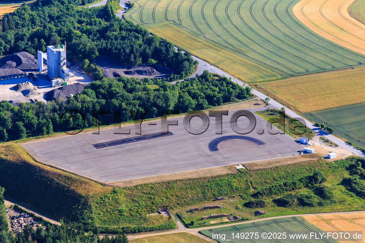 Aerial view of New area for driver safety training by German Road Safety Association Rottweil in Zimmern ob Rottweil in the state Baden-Wuerttemberg, Germany
