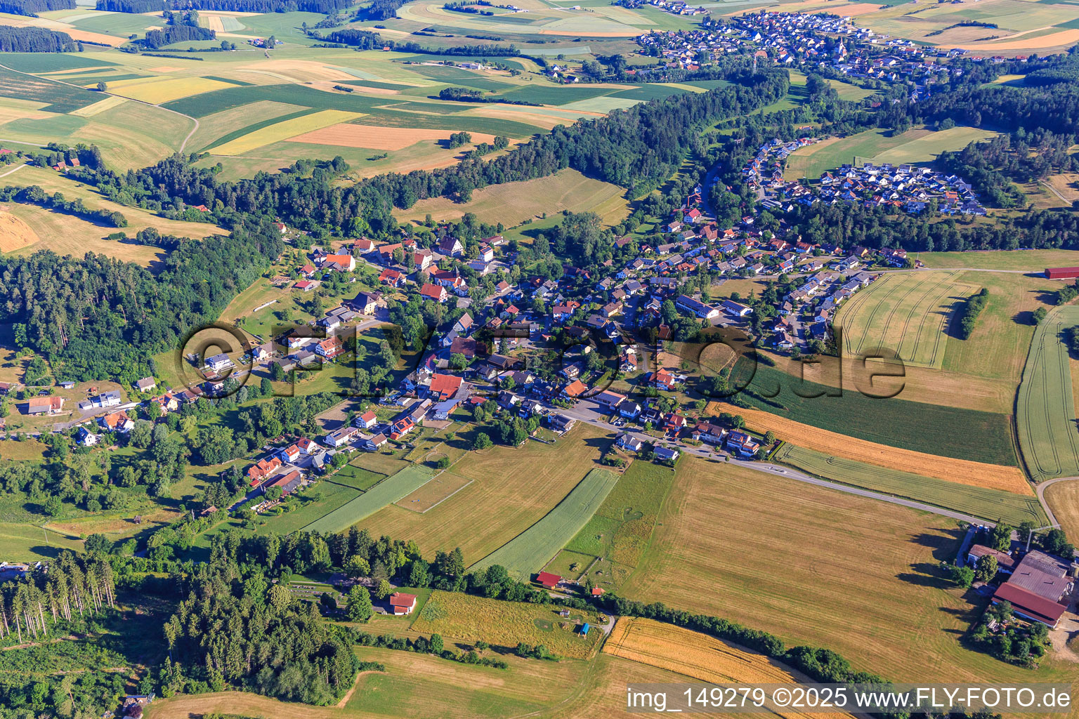 Village view from the southeast in the district Stetten in Zimmern ob Rottweil in the state Baden-Wuerttemberg, Germany