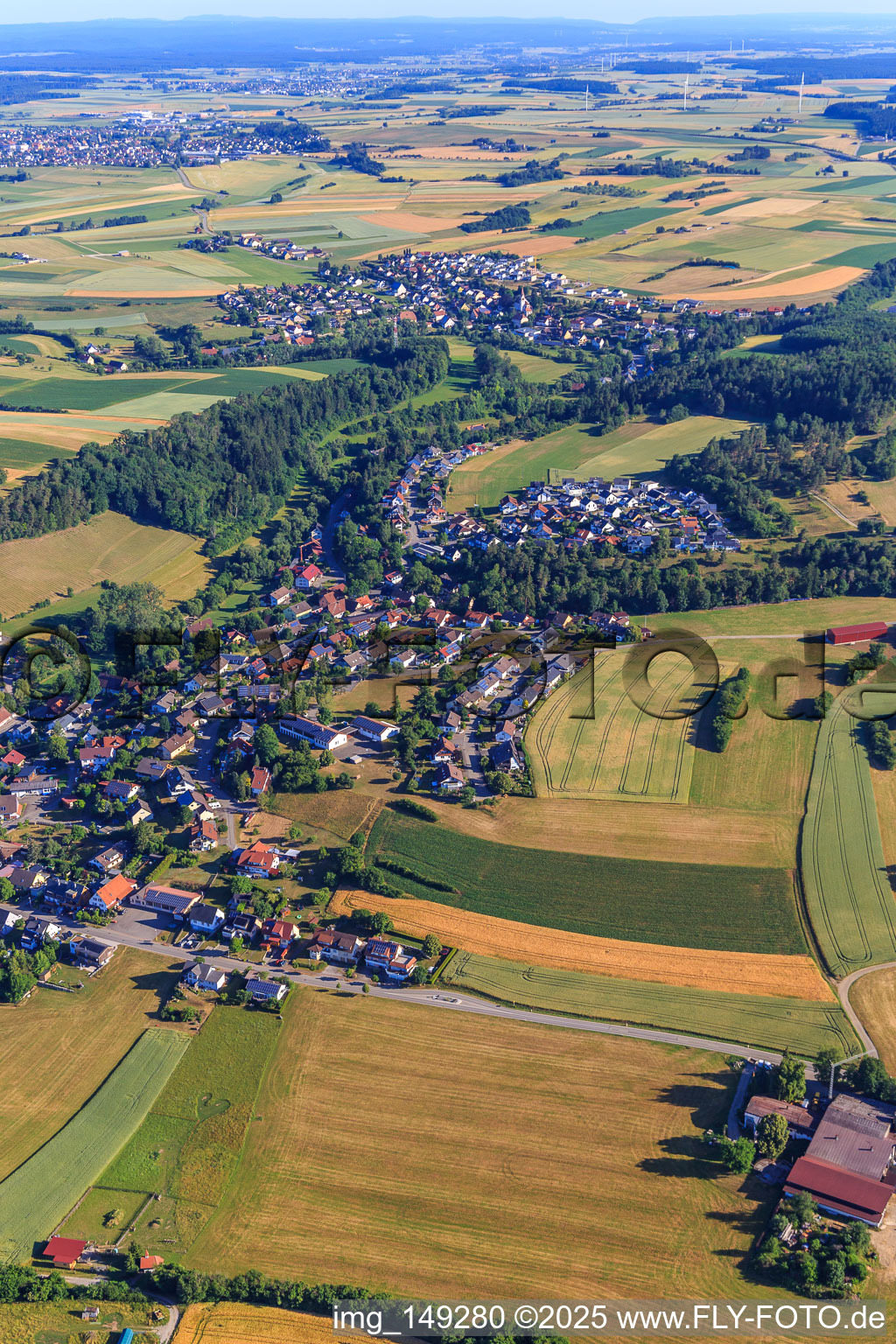 Village view from the south in the district Stetten in Zimmern ob Rottweil in the state Baden-Wuerttemberg, Germany