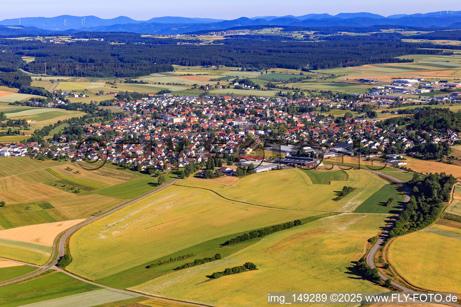 View from the southeast in Dunningen in the state Baden-Wuerttemberg, Germany