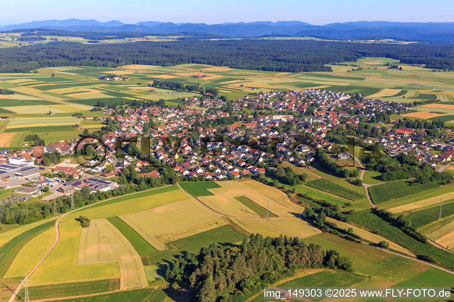 View of the town from the southwest in the district Waldmössingen in Schramberg in the state Baden-Wuerttemberg, Germany