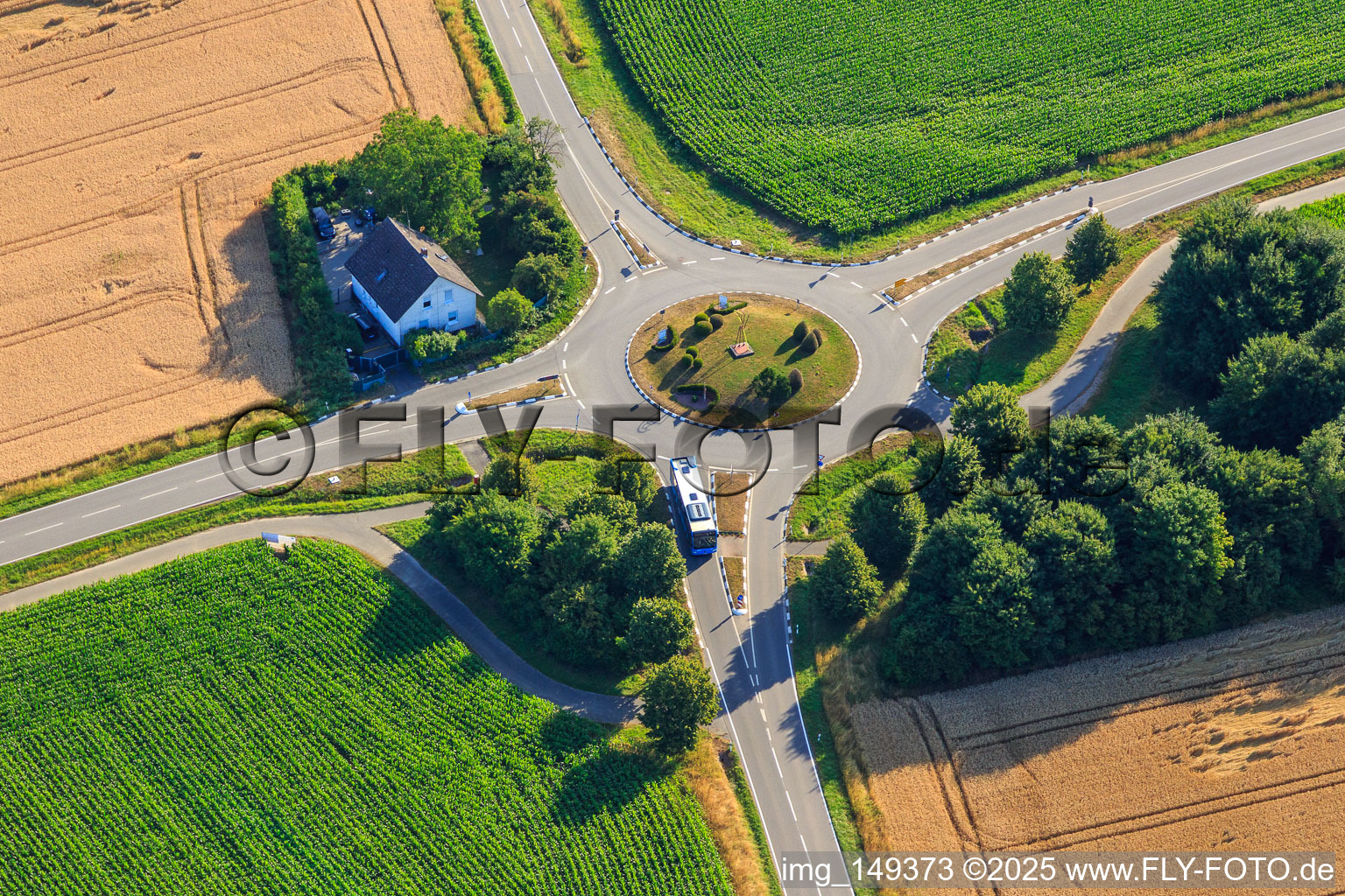 Roundabout B427 in Barbelroth in the state Rhineland-Palatinate, Germany