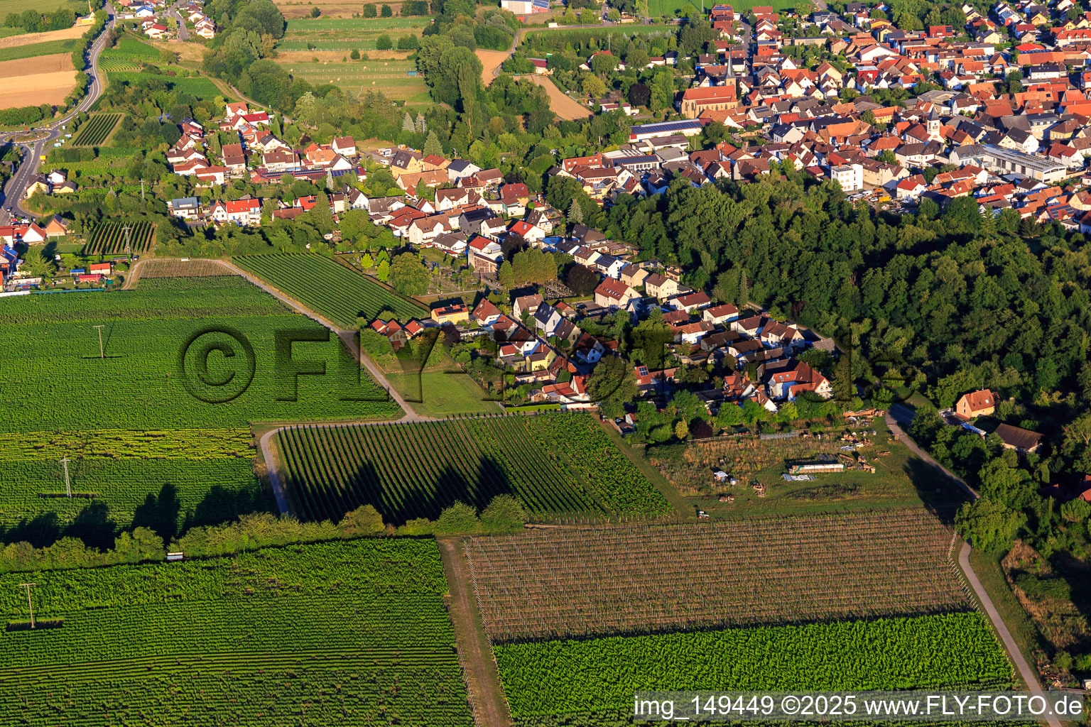 Wasgaustraße Vogesenstr in the district Ingenheim in Billigheim-Ingenheim in the state Rhineland-Palatinate, Germany