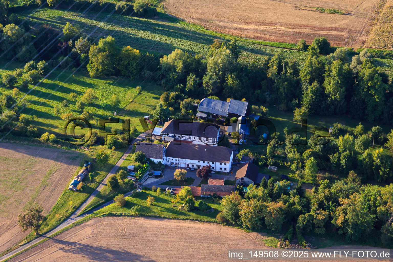 Farmstead at the Mühlgraben in Rülzheim in the state Rhineland-Palatinate, Germany