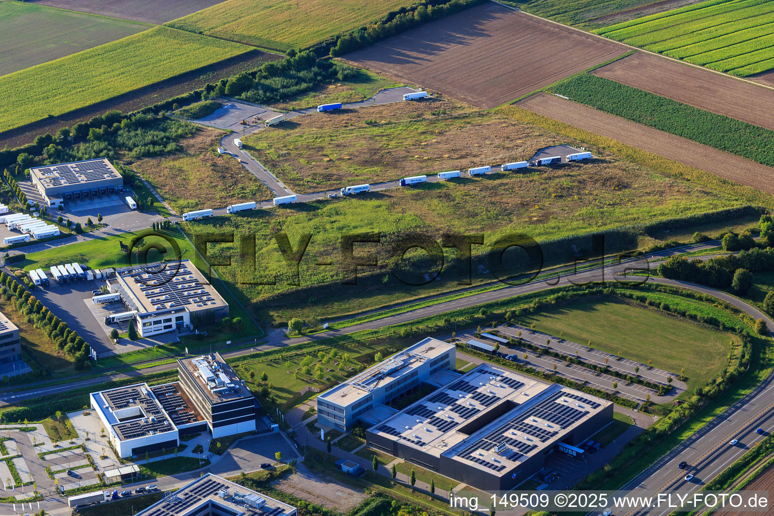 Expansion area of the commercial area in Speyerer Tal in Rülzheim in the state Rhineland-Palatinate, Germany