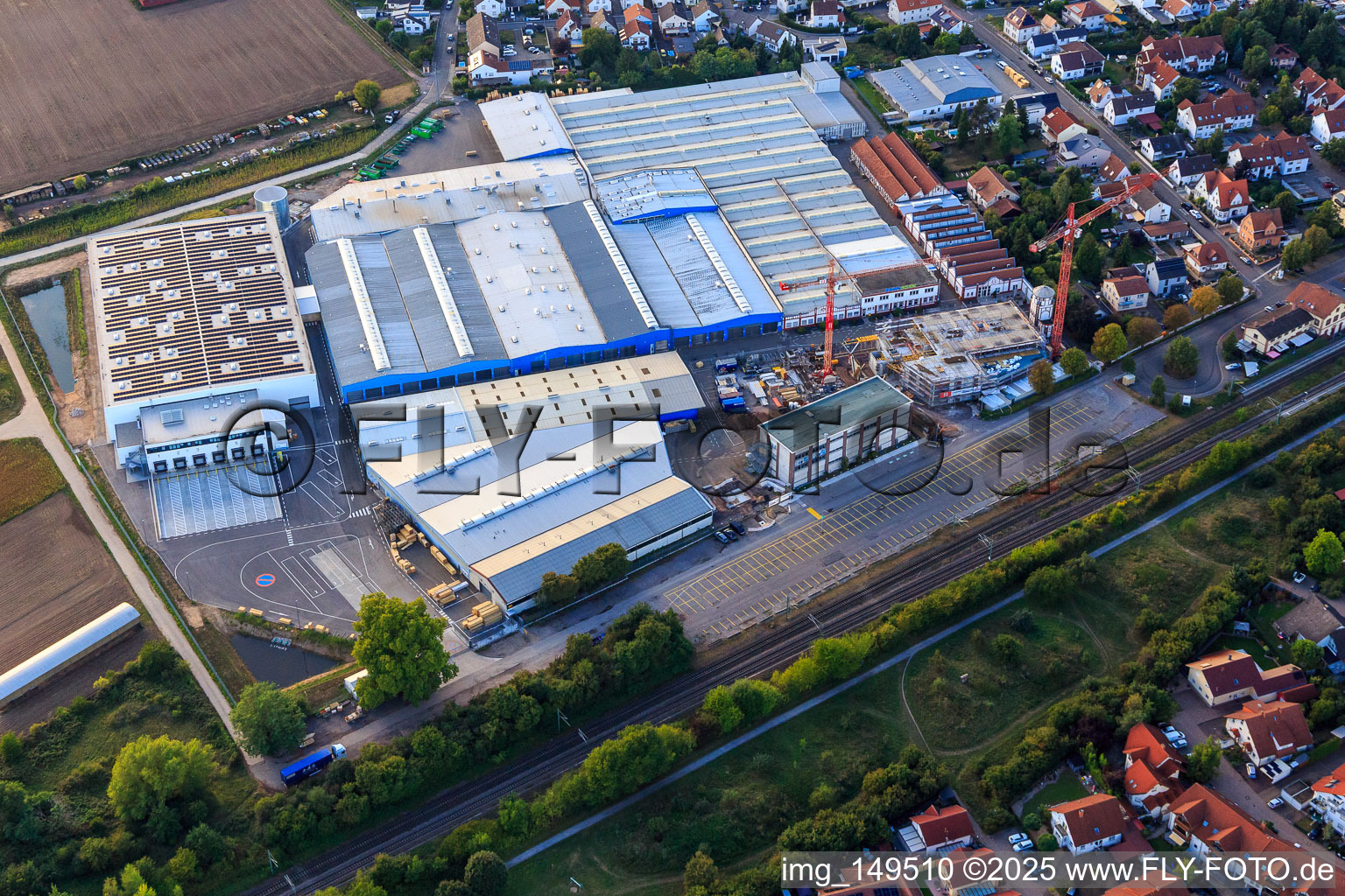 Construction site for the expansion of Kardex Remstar in Bellheim in the state Rhineland-Palatinate, Germany