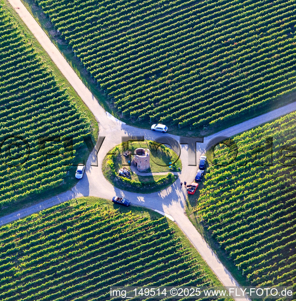 Houschder Winzerturm between the vineyards in the district Niederhochstadt in Hochstadt in the state Rhineland-Palatinate, Germany