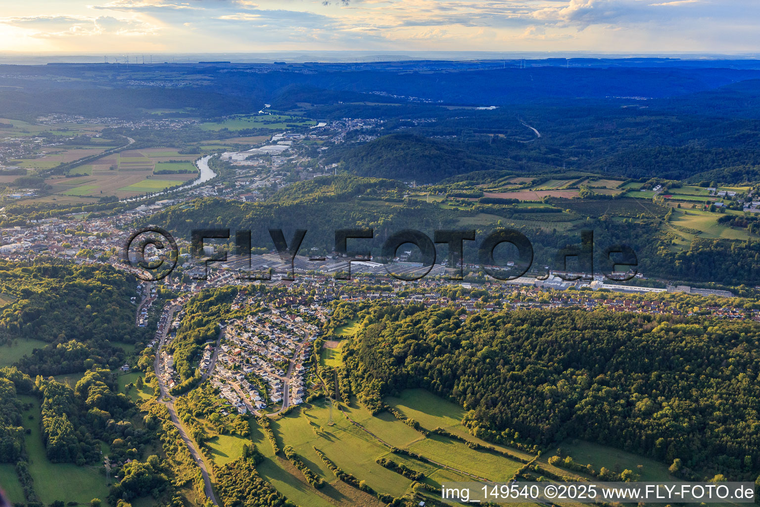 City view from the southeast in Merzig in the state Saarland, Germany