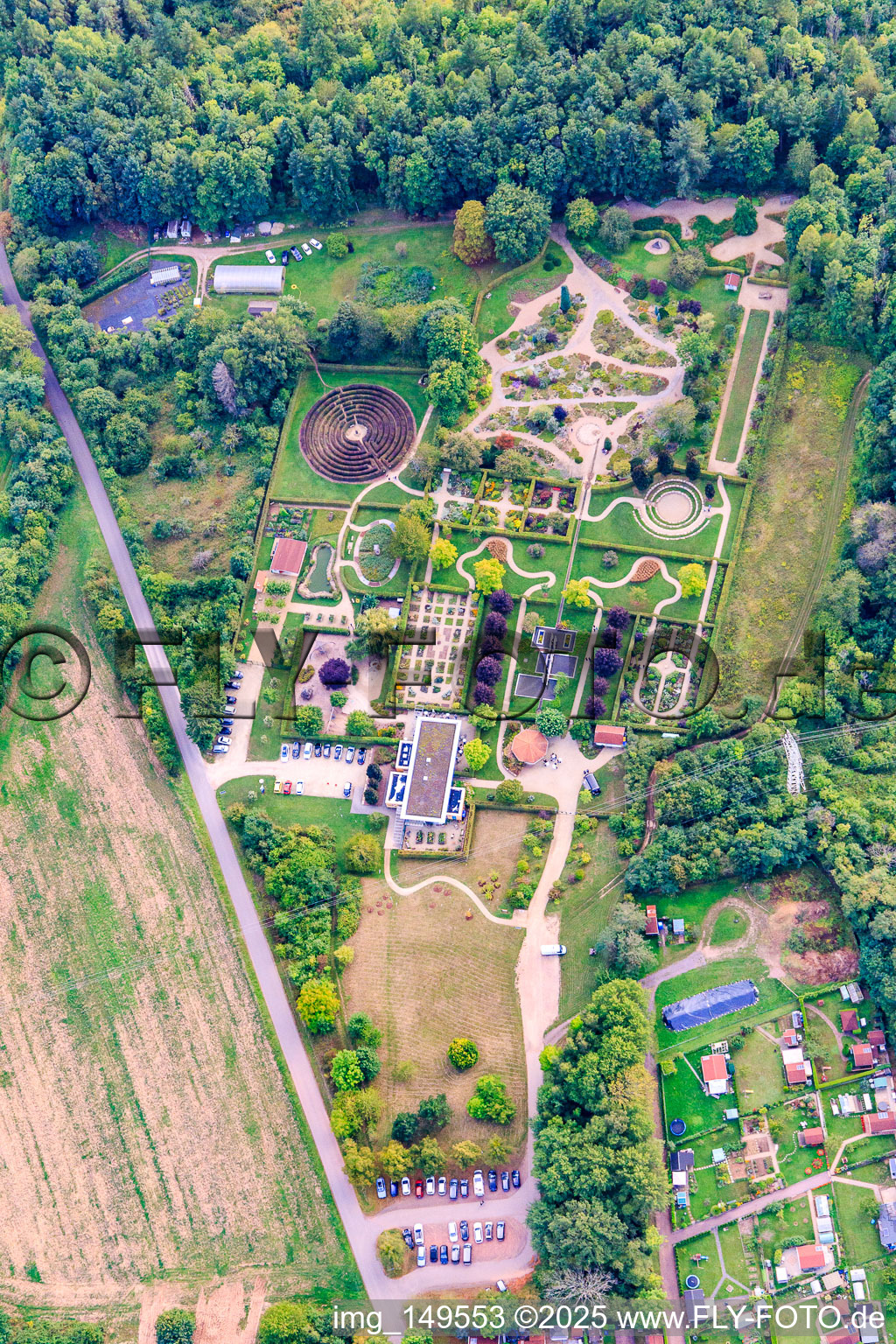 Aerial photograpy of Garden of the Senses in Merzig in the state Saarland, Germany