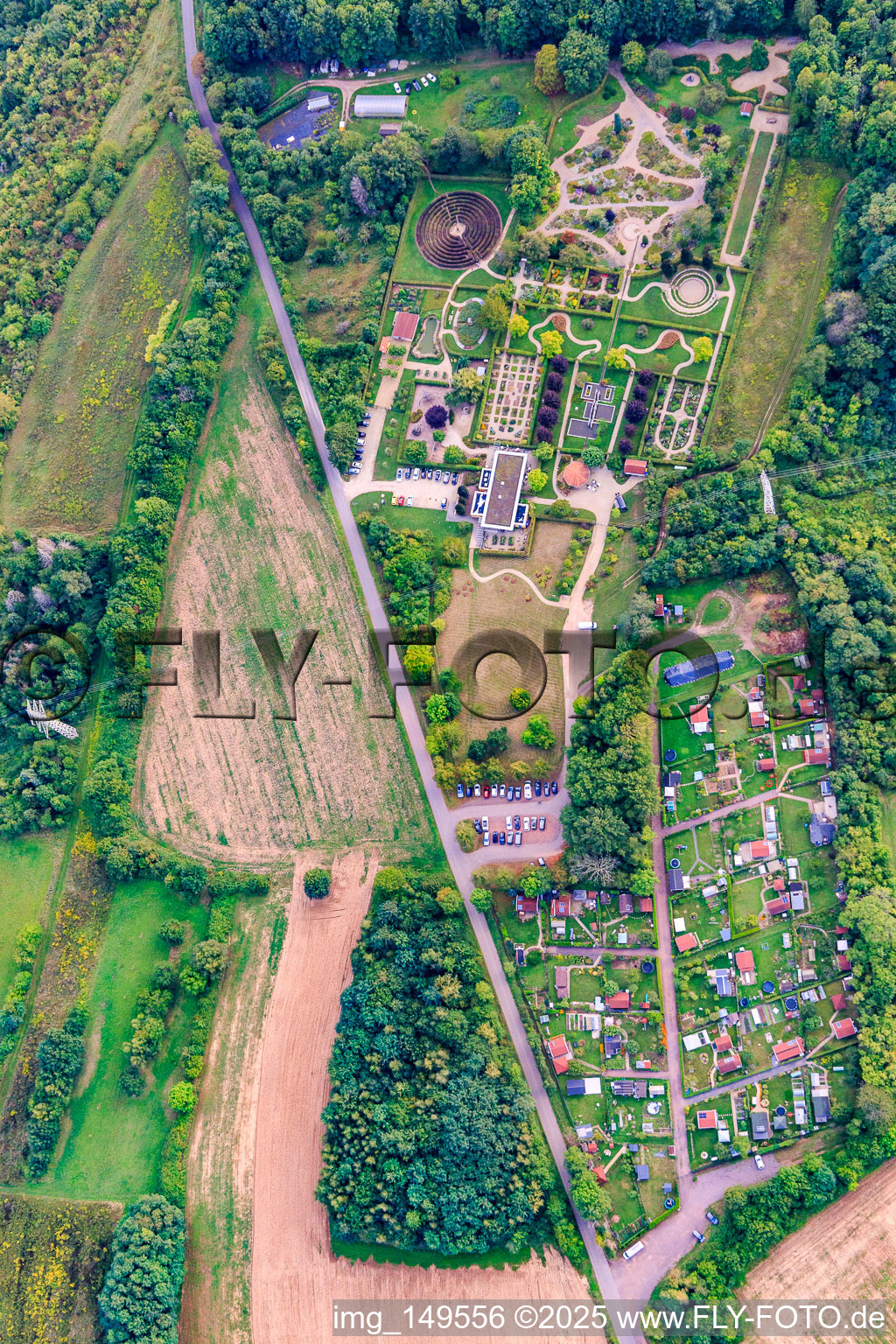 Oblique view of Garden of the Senses in Merzig in the state Saarland, Germany