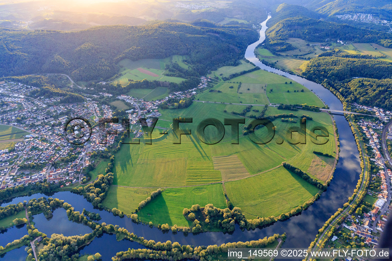 Floodplain meadows on the Saar arm in the district Schwemlingen in Merzig in the state Saarland, Germany