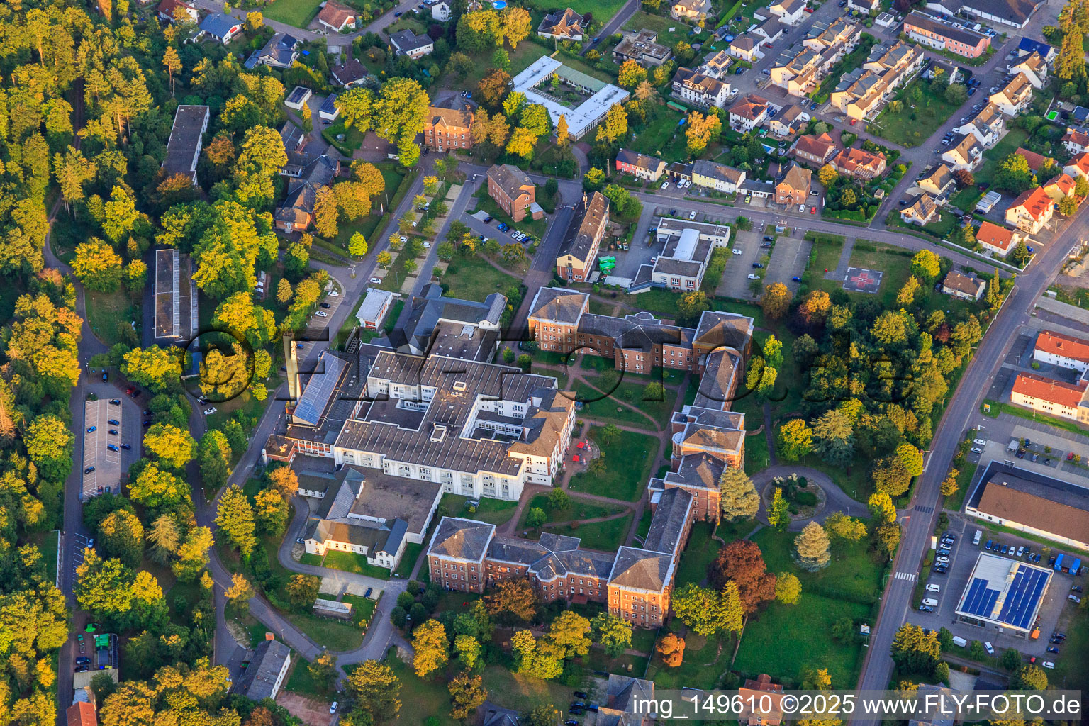 Aerial view of Klinikum Merzig non-profit GmbH from Norden in Merzig in the state Saarland, Germany