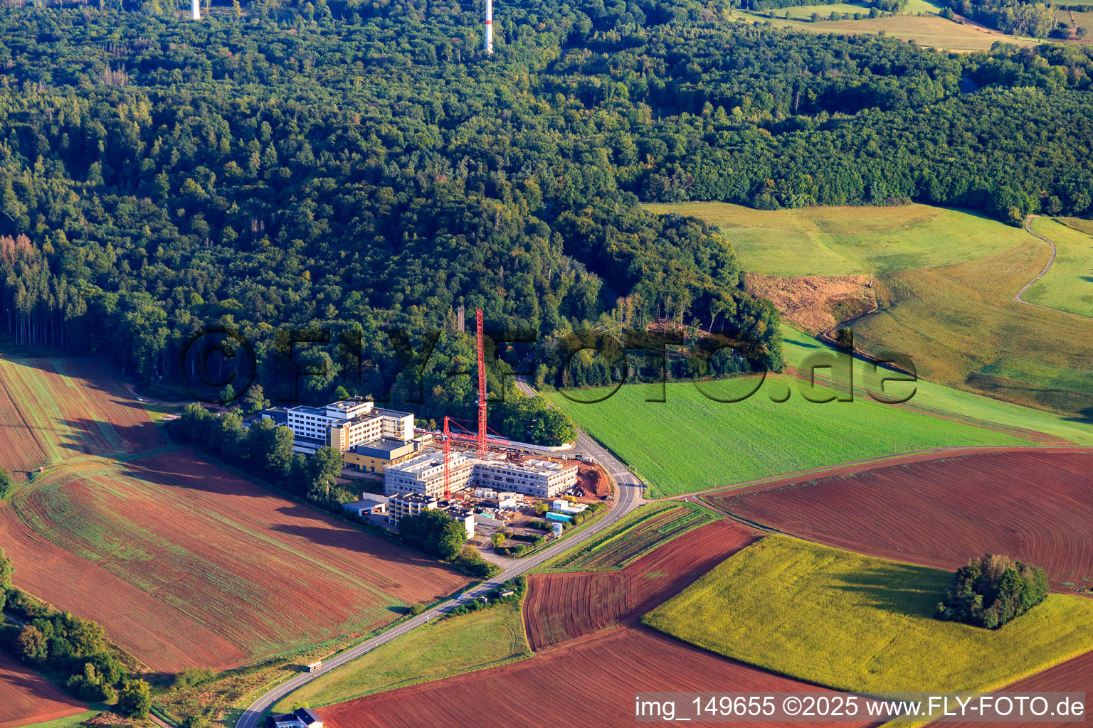 Caritas Hospital Lebach with construction site for expansion in Lebach in the state Saarland, Germany