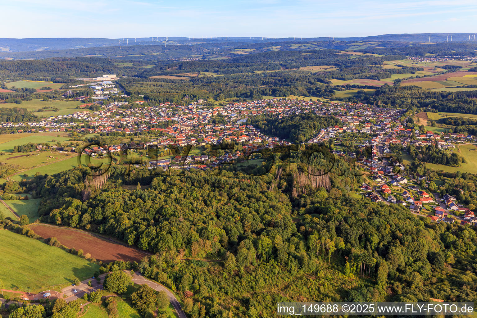 From the south in the district Theley in Tholey in the state Saarland, Germany