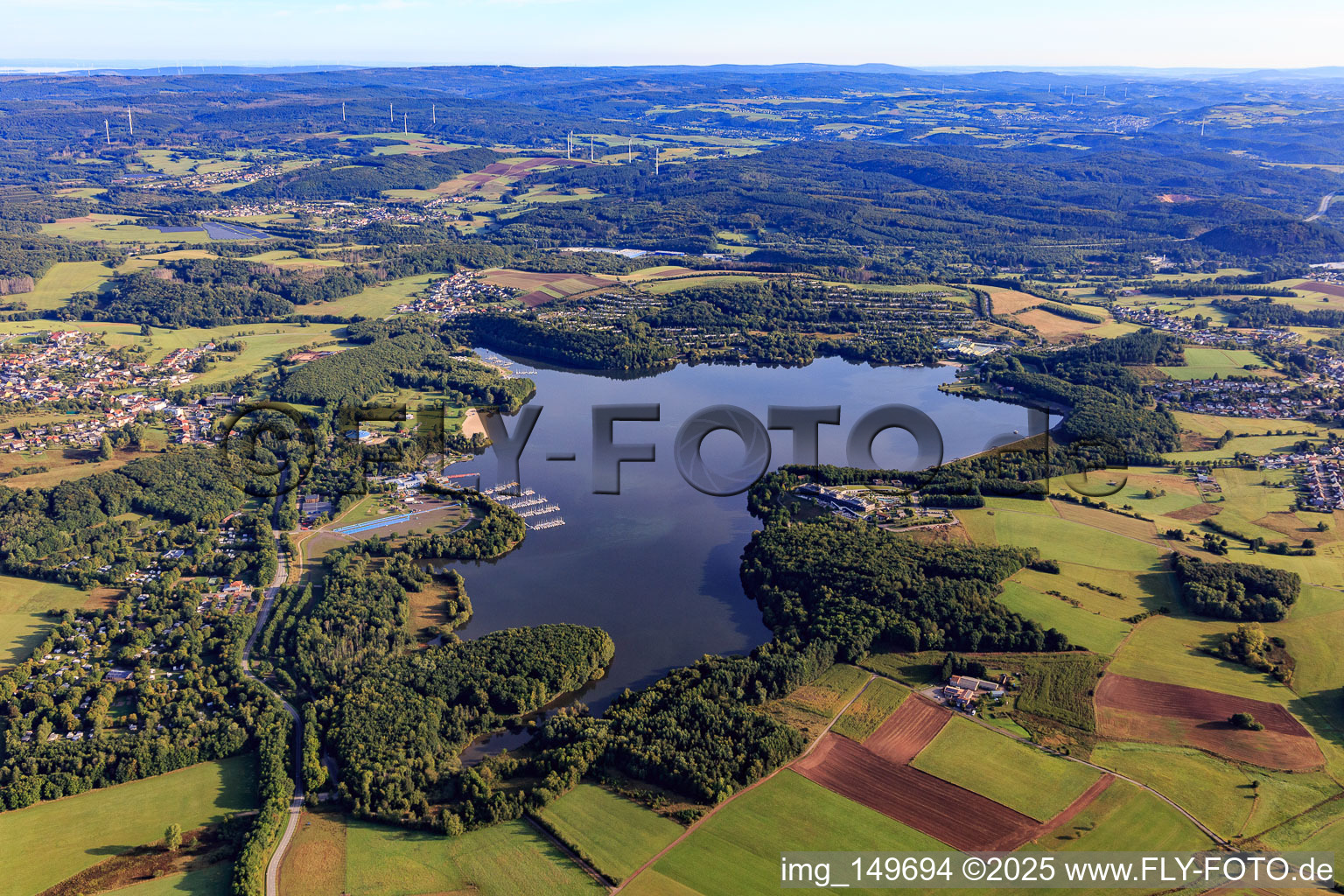 Bostalsee biotope from the southwest in the district Bosen in Nohfelden in the state Saarland, Germany