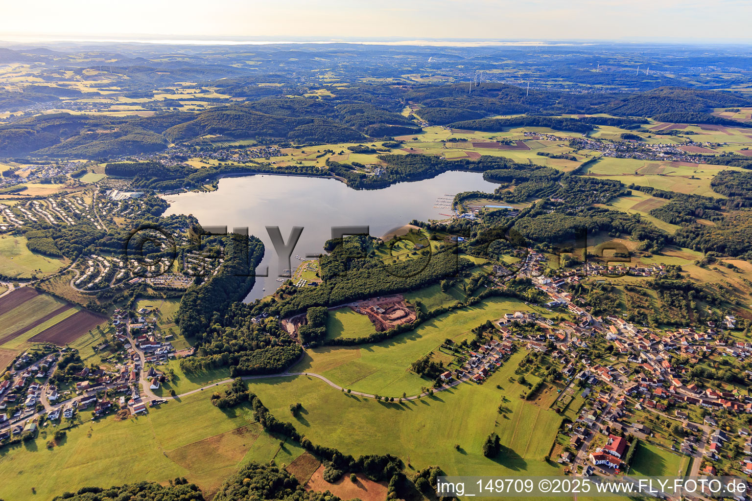 Bostalsee biotope from the north in the district Bosen in Nohfelden in the state Saarland, Germany