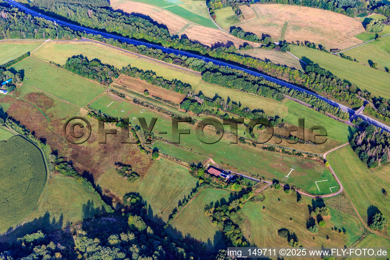 Ultralight airfield Schwarzenbach-Sötern in the district Schwarzenbach in Nonnweiler in the state Saarland, Germany
