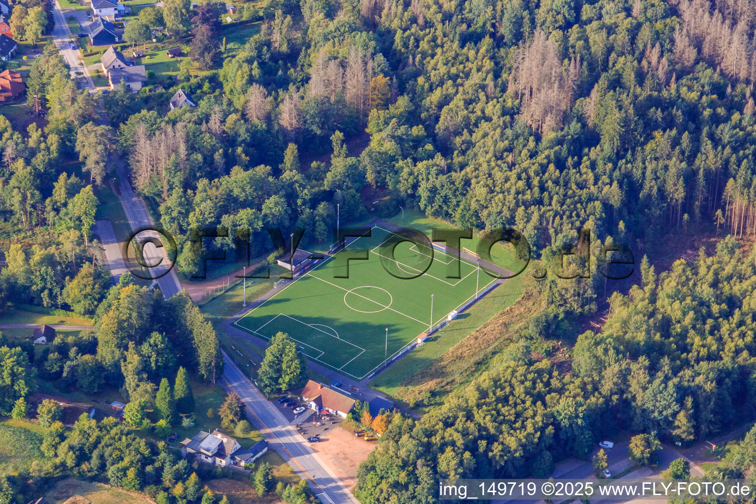 Sports ground of the Celtic Bulls and VfR Otzenhausen in the district Otzenhausen in Nonnweiler in the state Saarland, Germany