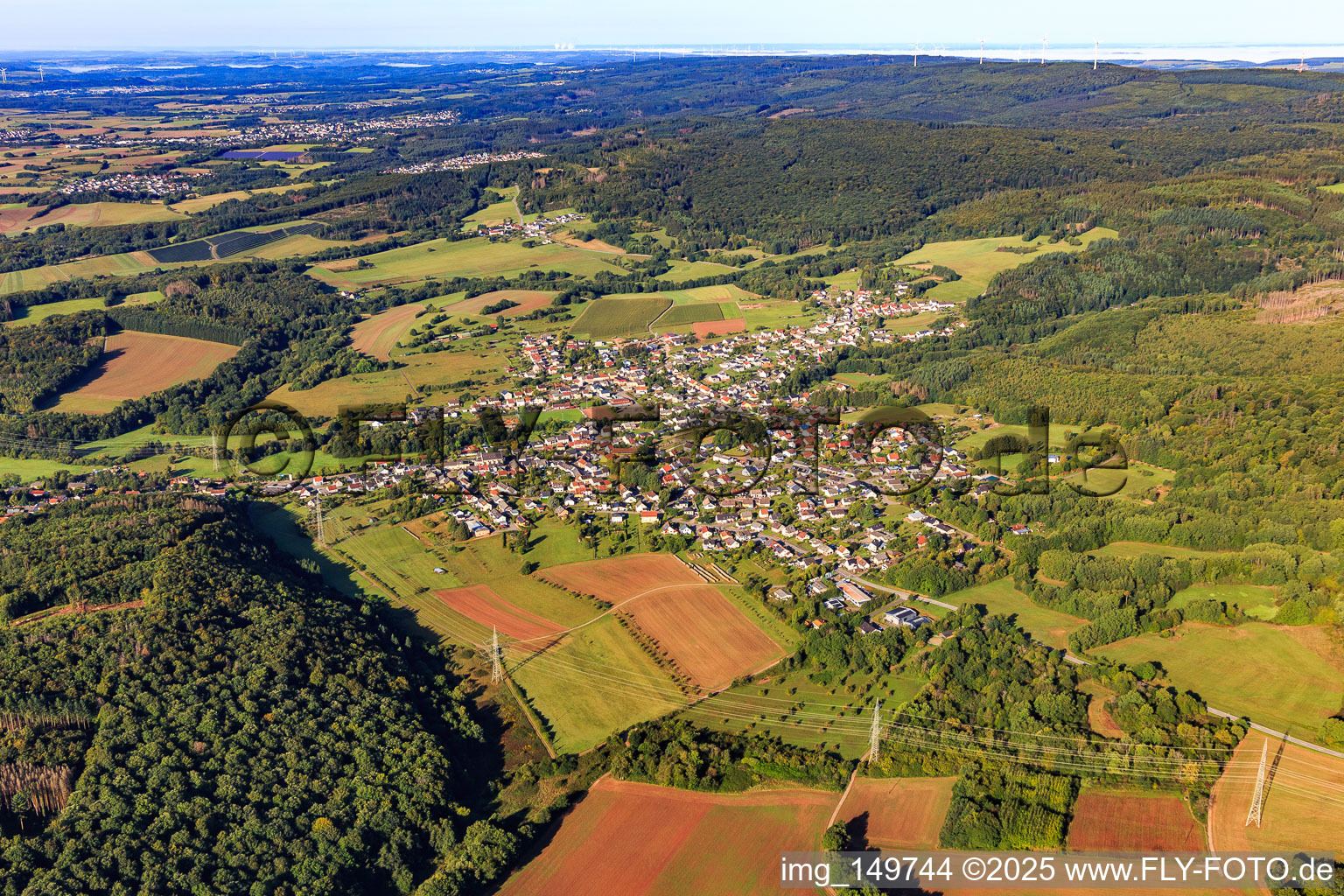 Aerial view of From the northeast in the district Wadrill in Wadern in the state Saarland, Germany