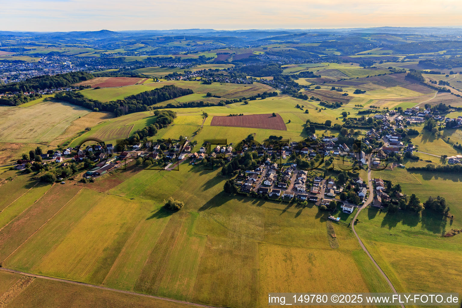 From the west in the district Falscheid in Lebach in the state Saarland, Germany