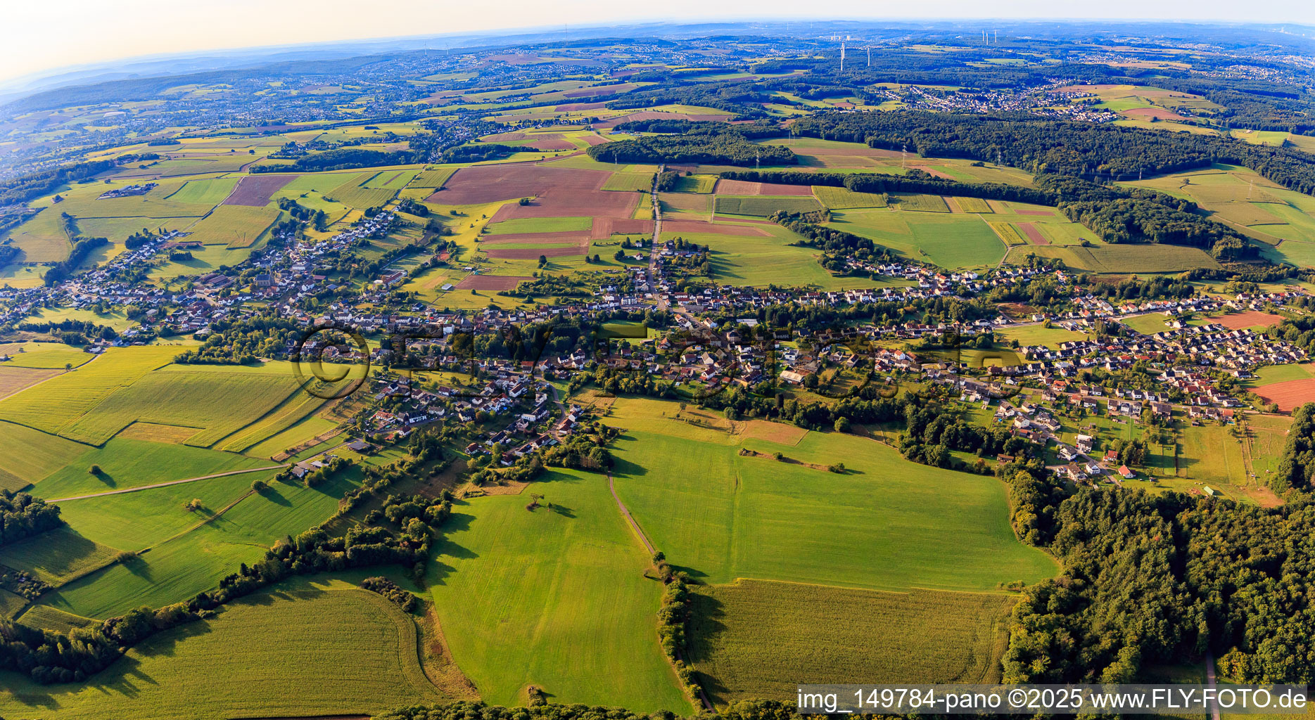 Panorama from the north in the district Labach in Saarwellingen in the state Saarland, Germany