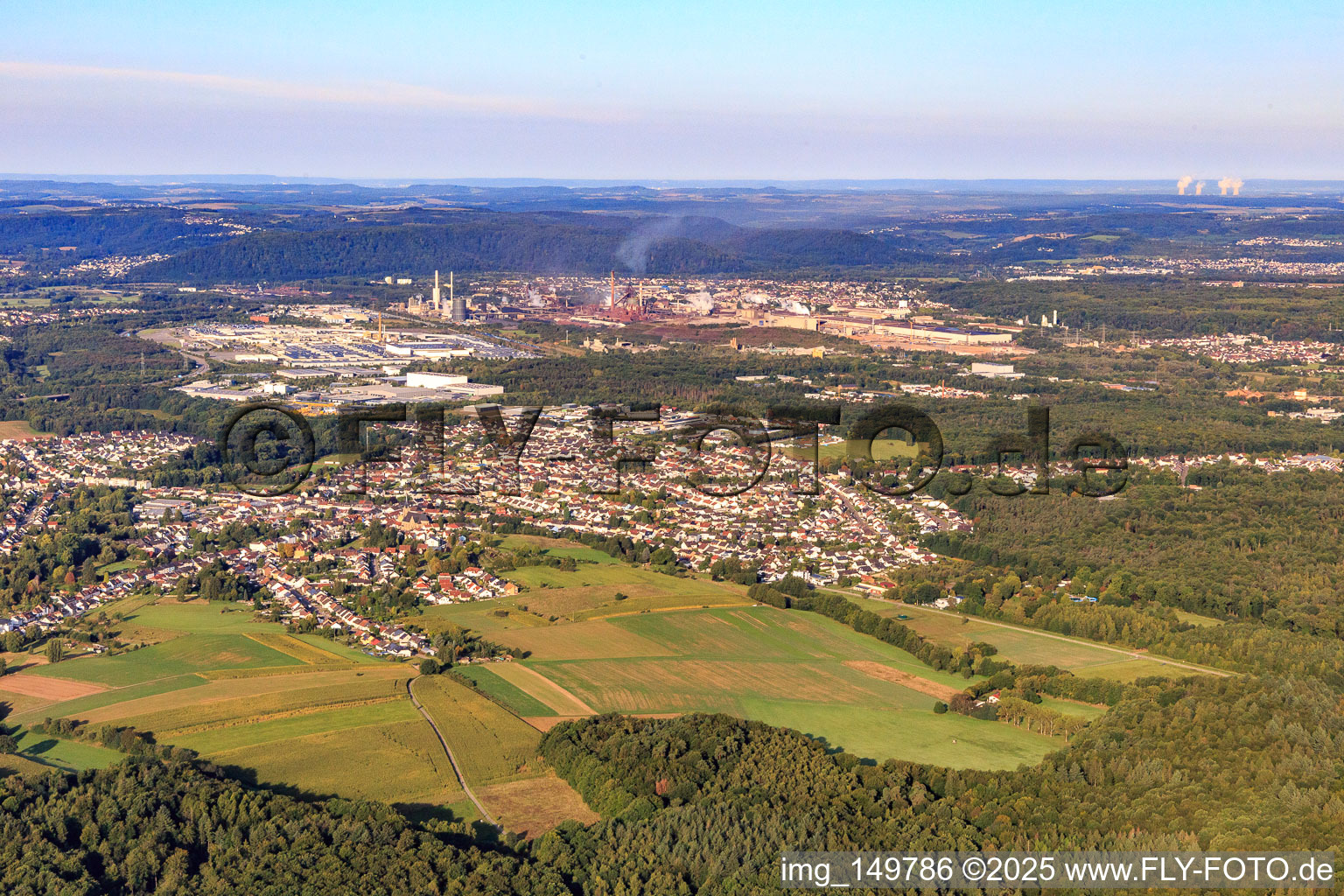 From the east in Saarwellingen in the state Saarland, Germany